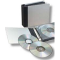 Aluminum w/Book Cloth Spine CD Book Case - Embossed (5 3/8"x6 1/2")